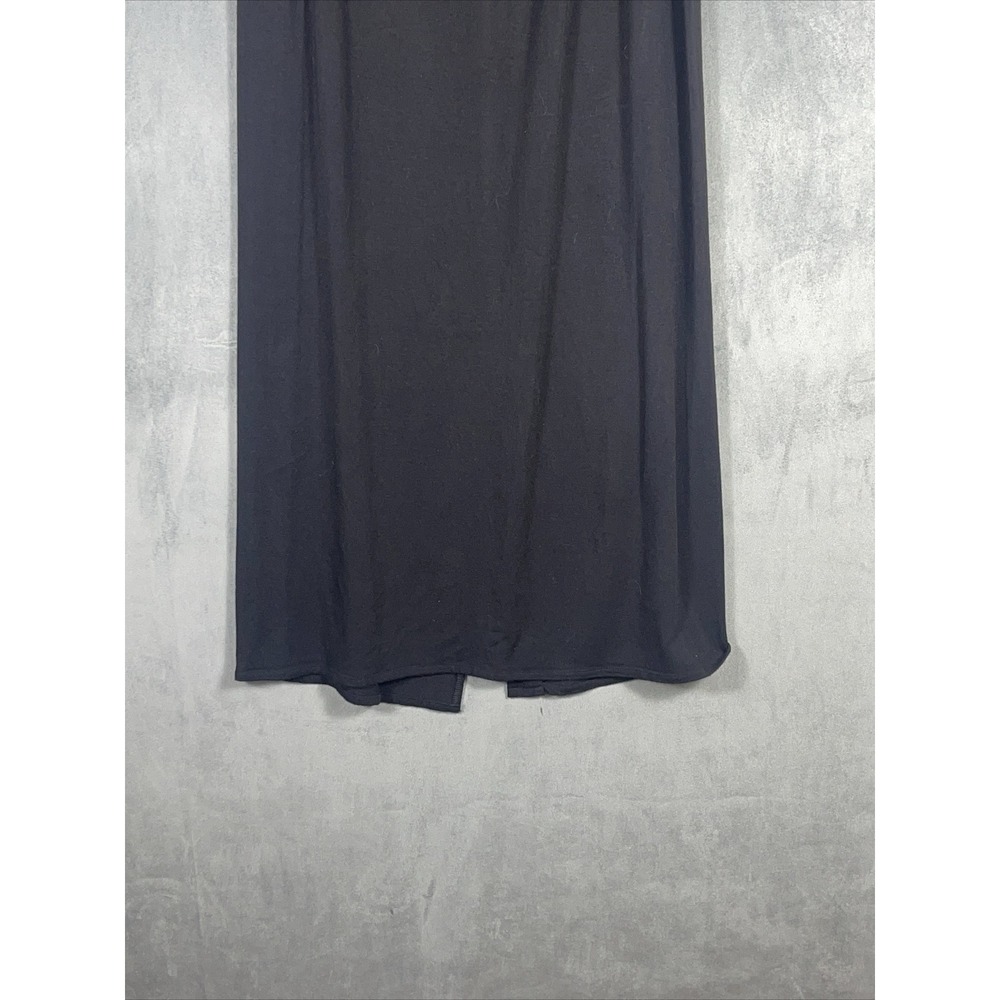 Eileen Fisher Women's Black Maxi Size M Pull On Rayon Stretch Back Slit USA - Picture 3 of 5